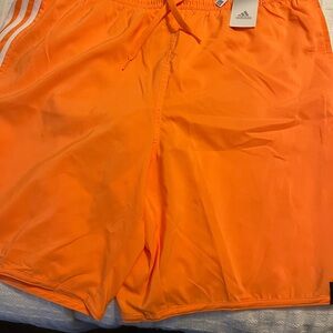 Adidas Men's Bright Orange Athletic Shorts